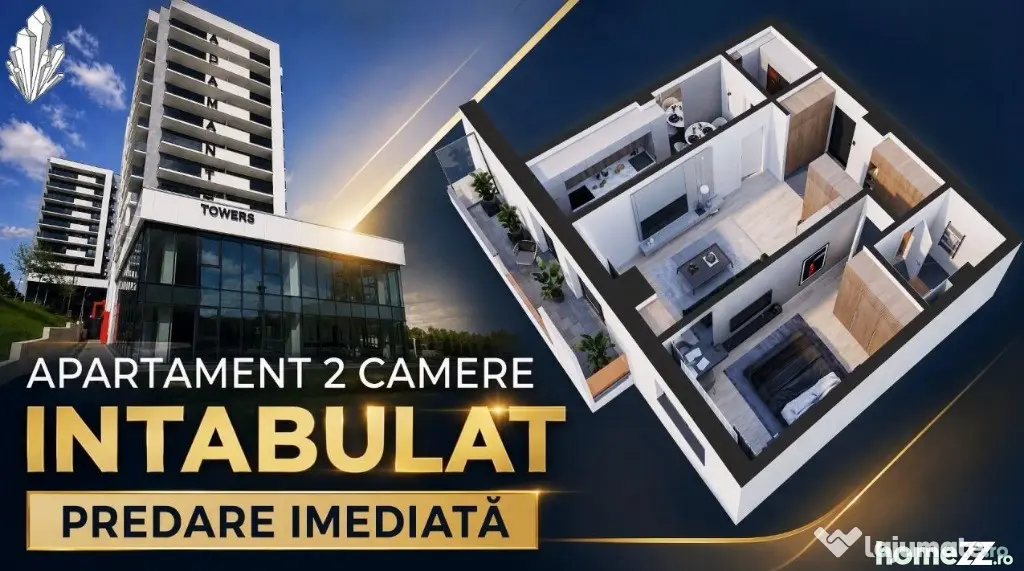 ADAMANT TOWERS | Apartament 2 camere 66,5mp, FINALIZAT - intabulat - Iasi (Iasi)