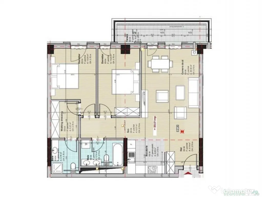 Apartament la cheie, 3 camere, 88 mp utili, terasă, panoram - Cluj-Napoca (Cluj)