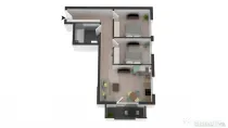 Apartament modern, semifinisat, cu 3 camere, 60 mp, etaj int