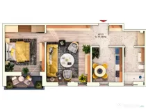 Apartament 2 camere semidecomandate, 52 mp, 9.30mp balcon, p