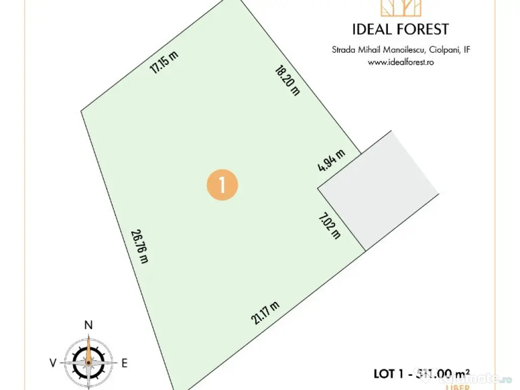 Ideal Forest - VINDEM LOT 1 - 511 m2 DESCHIDERE LA PADUREA SNAGOV