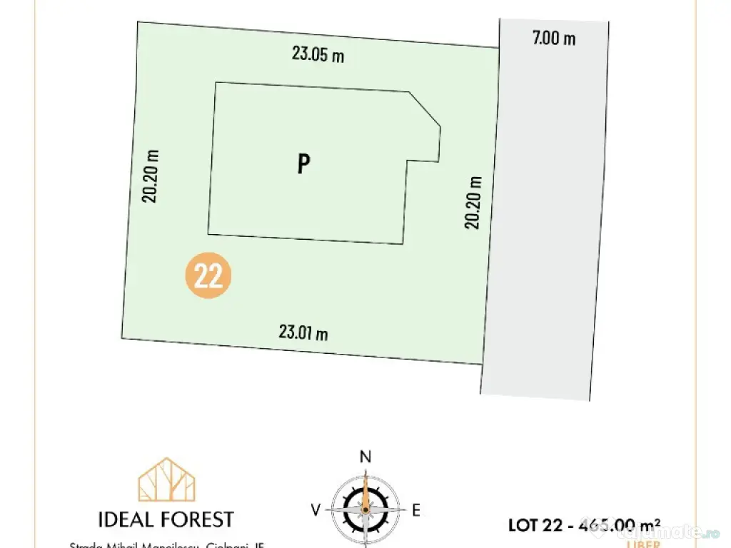 Vand lot teren cu autorizatie si proiect la padurea Snagov
