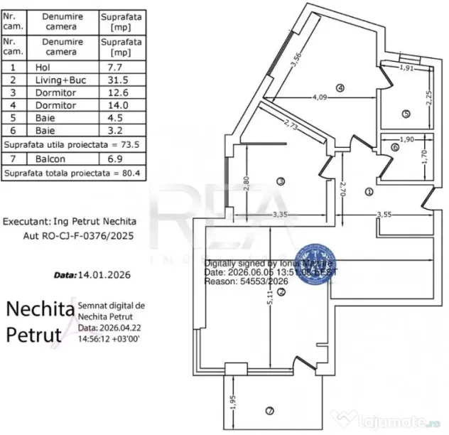 3 camere cu finisaje la alegere în Moșilor - Ultracentral