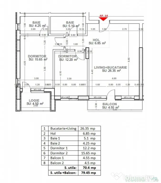 FINALIZAT | 3 camere,incalzire in pardoseala, Titan/Pallady