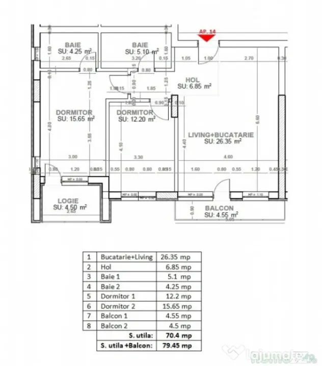 FINALIZAT | 3 camere,incalzire in pardoseala, Titan/Pallady