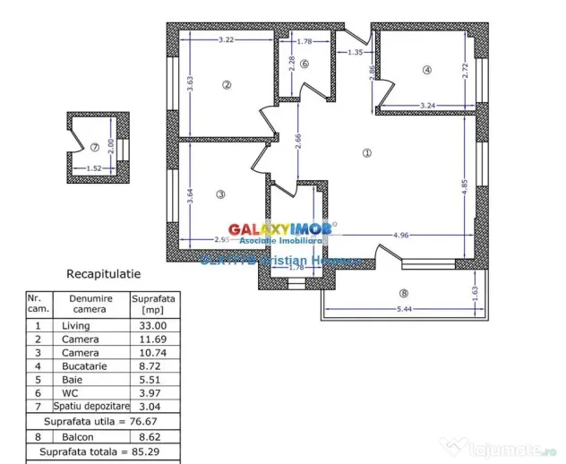 Apartament 3 camere 85 mp Iuliu Maniu Pacii Str Dr Belsugulu