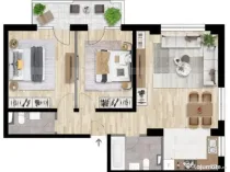 Apartament 3 camere, 70 mp, 2 bai, constructie noua, zona Iu