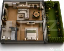 Apartament 2 camere, 43mp, gradina, in Apahida