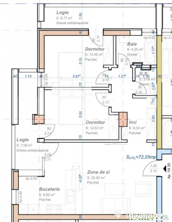 Apartament 3 camere, semidecomandat, 72 mp utili, zona Aradu - Timisoara (Timis)