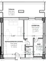 Apartament de vanzare, cu 2 camere, 71 mp, terasă 19 mp, zo
