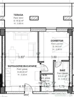Apartament de vanzare, cu 2 camere, 71 mp, terasă 19 mp, zo