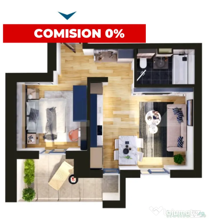 Comision 0 | Apartament de vanzare, cu 2 camere, 47 mp, zona - Timisoara (Timis)