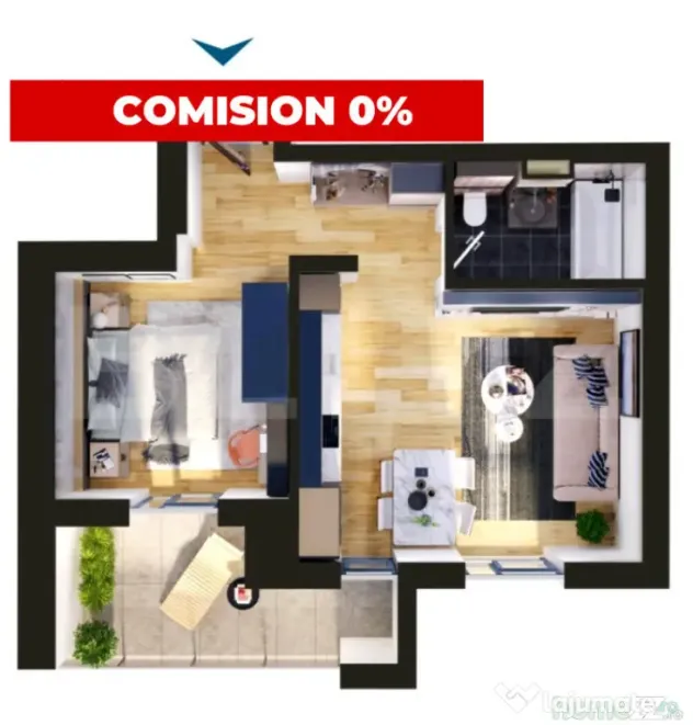 Comision 0 | Apartament de vanzare, cu 2 camere, 47 mp, zona - Timisoara (Timis)
