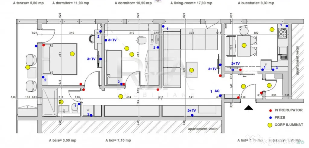 3 camere, Camil Ressu, centrală, inst. schimb., 71 mp,anvel