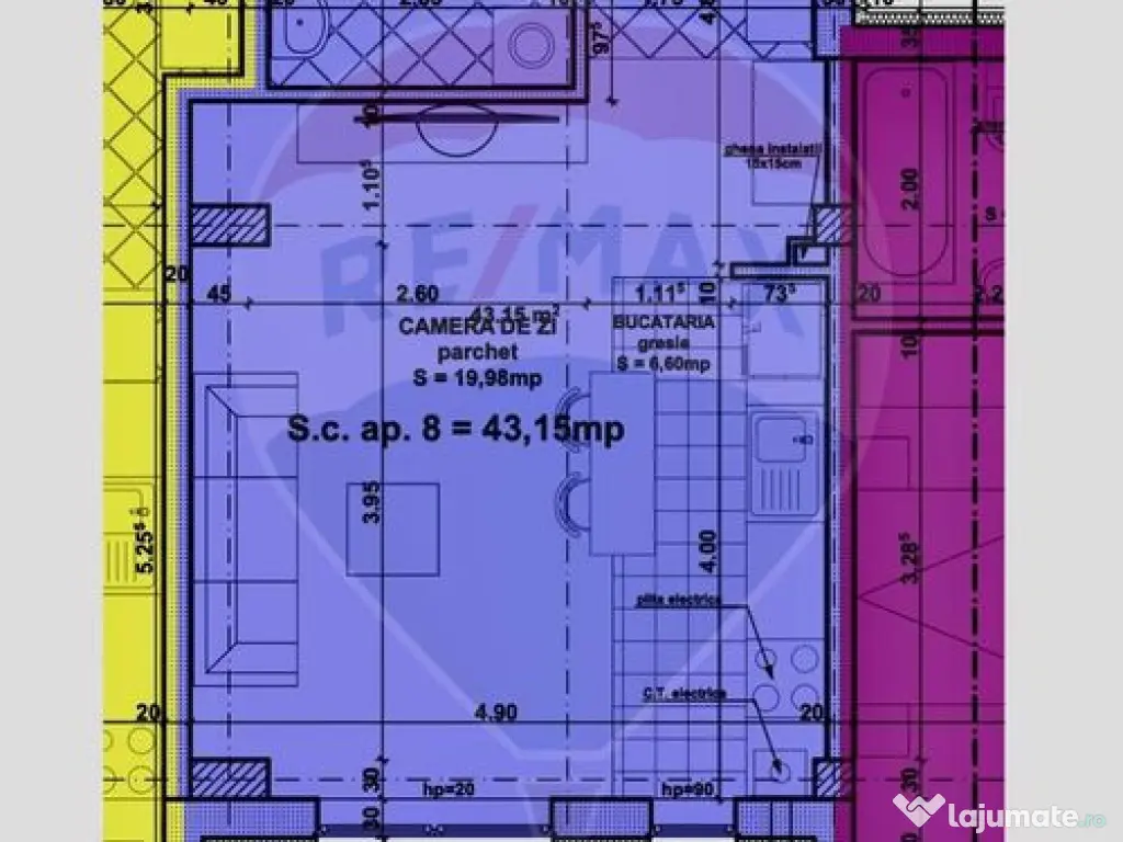 Apartament cu 1 cameră în bloc nou în zona Victoriei