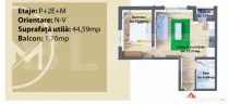 Apartament 2 camere, 44,59 mp, nou, Zona Ipotesti