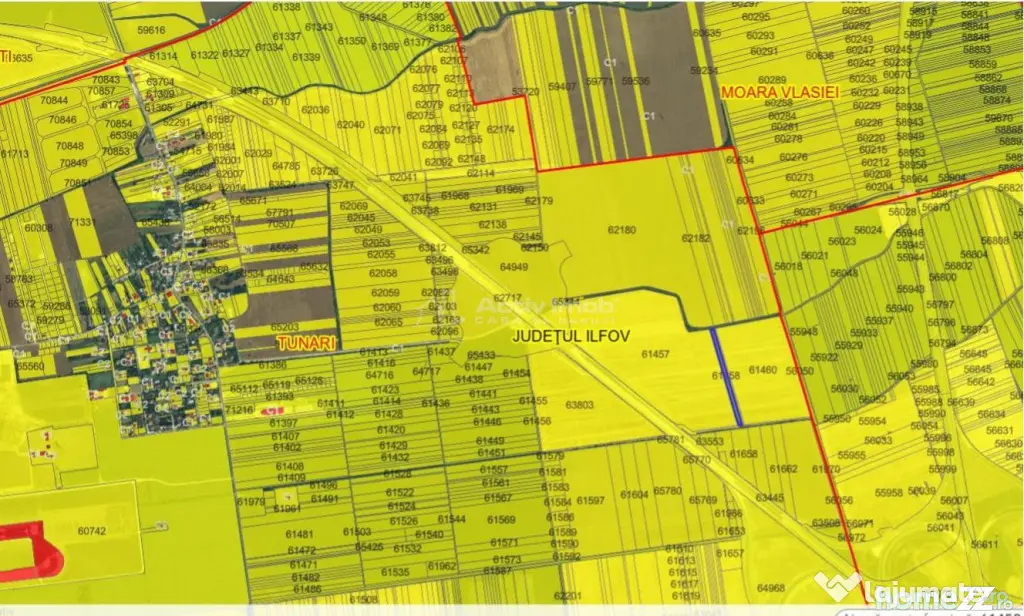 Teren Intravilan Tunari, (Dimieni), int. A0 cu A3