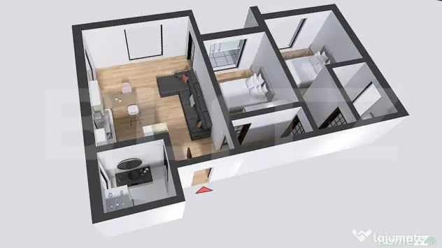 Apartament 3 camere, 71 mp, decomandat, zona 22 Decembrie 19 - Zalau (Salaj)