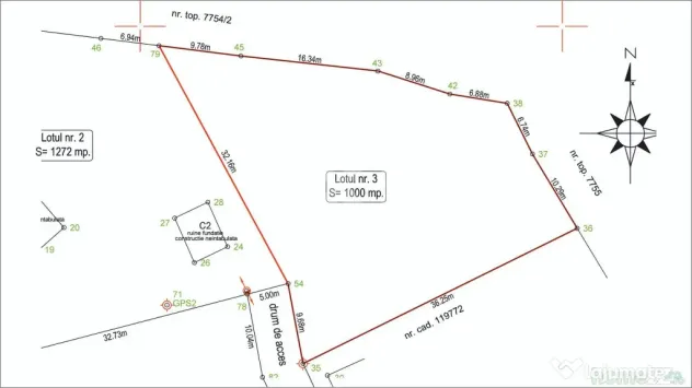 Teren intravilan 1.000 mp în Zărnești – zonă liniștit