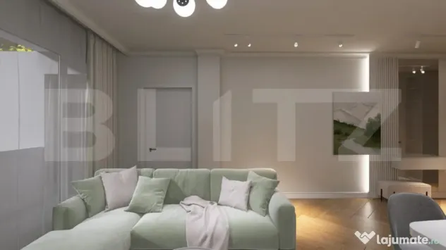 Apartament nou modern, 2 camere, centrala pe gaz si panouri