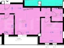 Apartament 2 camere, 56.17 mp, zona Aradului
