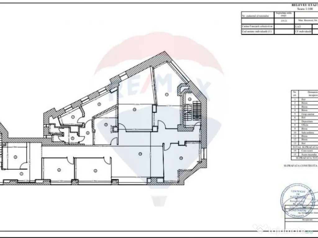 De vânzare în zona Unirii-Spațiu de birouri de 1,650mp