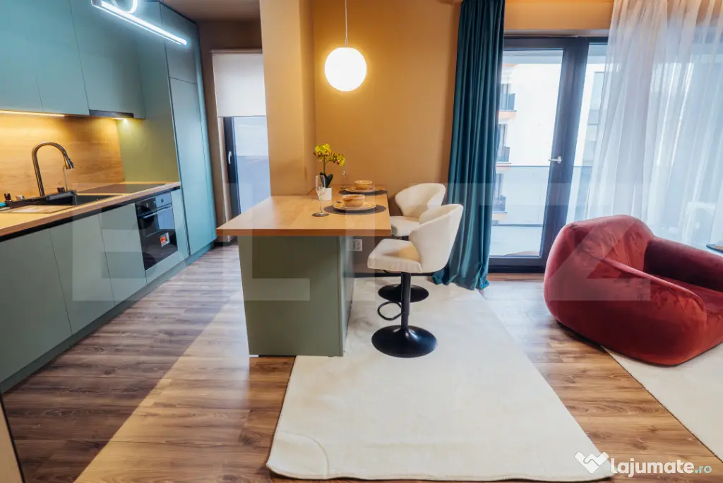 Apartament lu, 2 camere, 58 mp, intermediar, terasă, garaj,