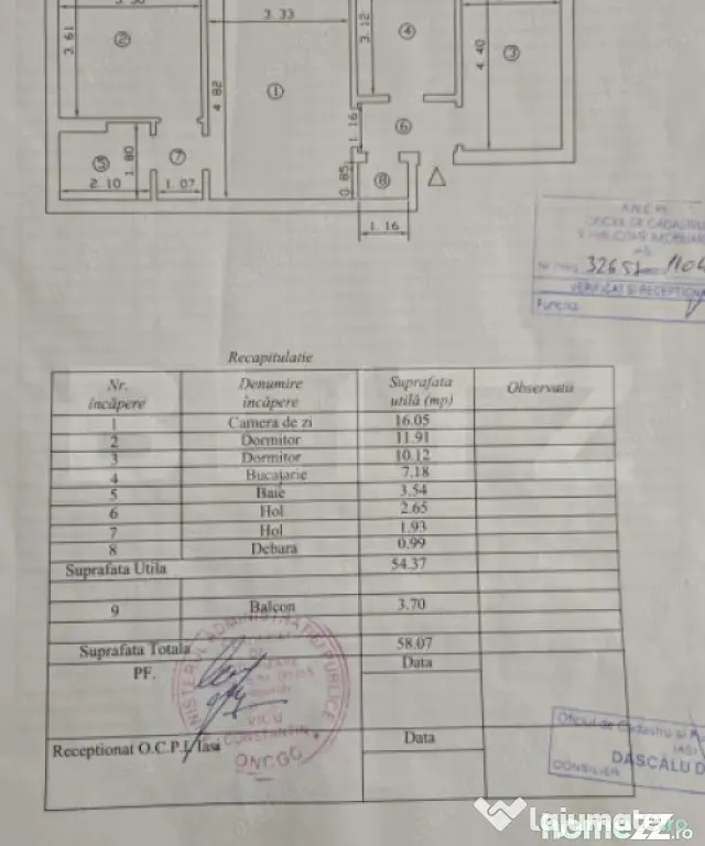 Apartament 3 camere, 54 mp, zona Tatarasi - Iasi (Iasi)