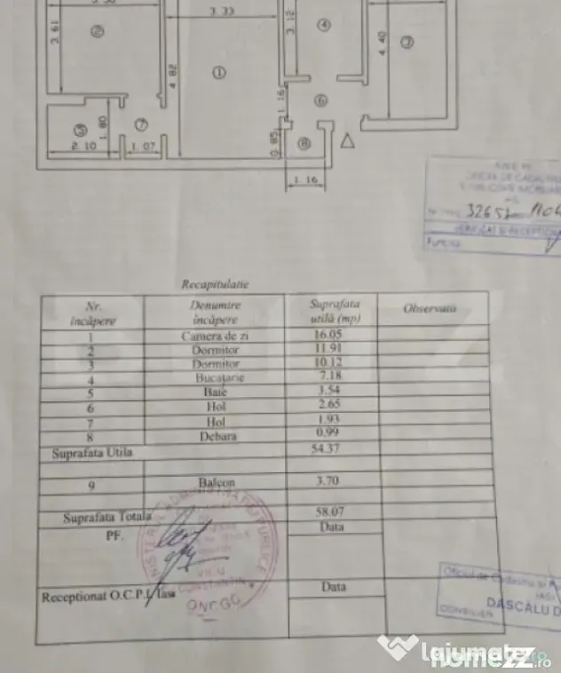 Apartament 3 camere, 54 mp, zona Tatarasi - Iasi (Iasi)