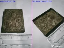 Icoana Veche Unicat cca Sec. XlX din Alama in Relief