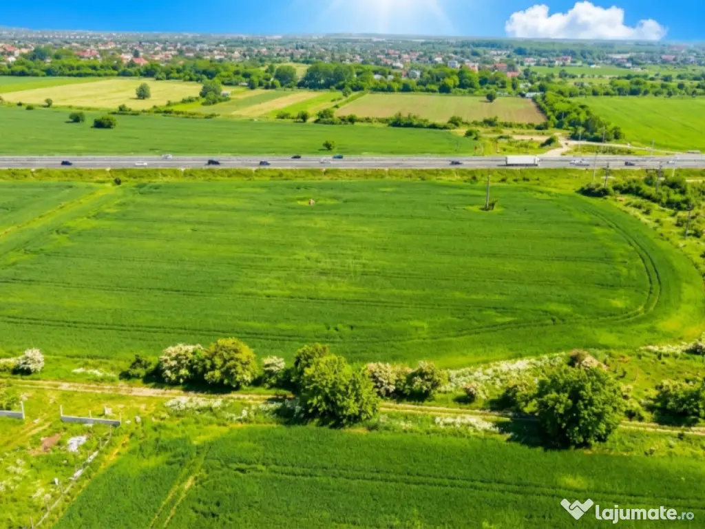 Teren Bragadiru langa A0 - PUZ aprobat, vizibilitate autostr