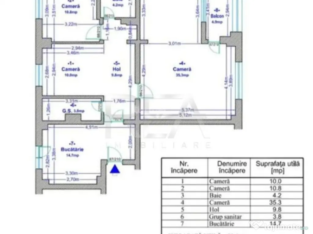 4 camere, et 3/8, SU 94 mp, bloc 1994, anvelopat/Lujerului-V