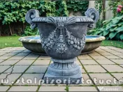 Vază mare cu picior, gri patinat, model V2. 