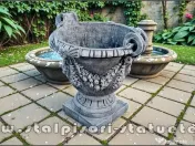 Vază mare cu picior, gri patinat, model V2. 