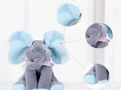 Elefant Cici Cucu Bau, Jucarie Interactiva, Albastru/Gri 