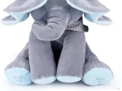 Elefant Cici Cucu Bau, Jucarie Interactiva, Albastru/Gri 
