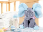 Elefant Cici Cucu Bau, Jucarie Interactiva, Albastru/Gri 