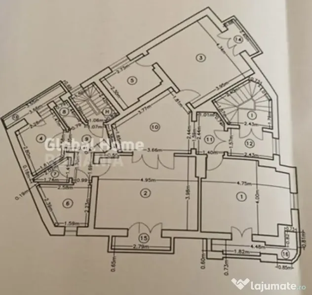 Spatiu birouri - 3 camere | Zona Cismigiu | Et. 2 – Cladir