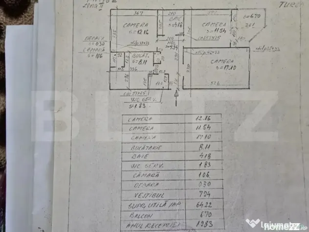 Apartament cu 3 camere, 71 mp, zona Materna, Turda - Turda (Cluj)