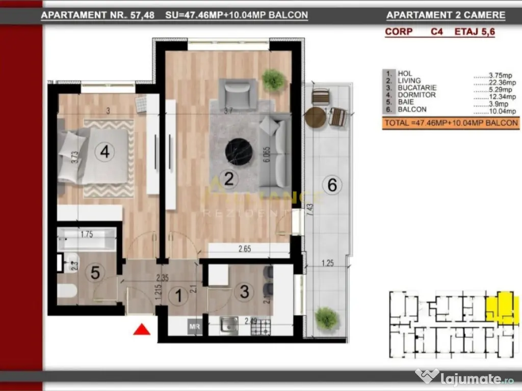 NOU Metrou Berceni Apartament 2 camere 57.5 str Biruintei