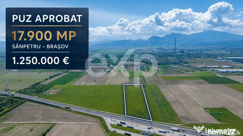 Teren 17.900 mp cu PUZ aprobat – Sânpetru | Dezvoltare re