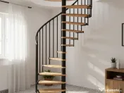 Scara Claria - spirala eleganta, lemn fag + structura metal 