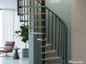 Scara Claria - spirala eleganta, lemn fag + structura metal 