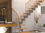 Scara Manhattan - lemn fag masiv + metal, palier reglabil 