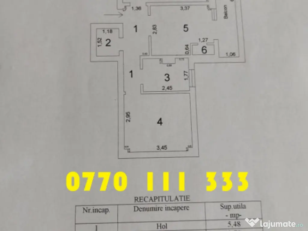 Apartament 2 camere 54mp, confort 1 decomandat, Zona Garii V