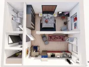 Studio 2 camere 48 mp utili+terasa in cartier SUBCETATE 