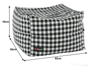 Taburet, negru alb, KRETON NOU