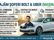 Angajăm Șoferi Bolt & Uber (cu Mașina Ta) | Comision 10% | Carte de Muncă 
