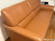 Canapea Himolla piele naturală extensibilă pat 160x190 