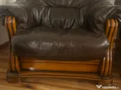 Set canapele piele naturala si masa lemn statificat 